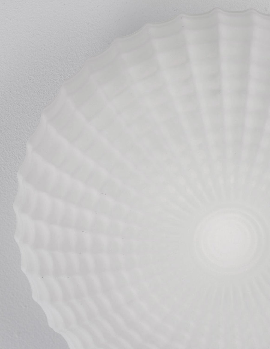 Plafonnier Clam 2 lumières blanc, verre