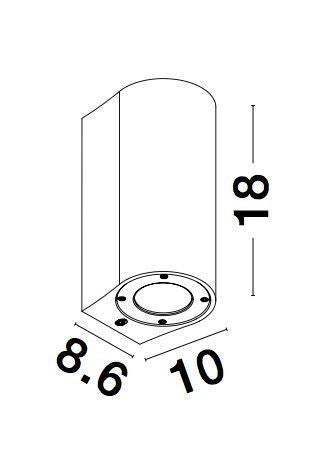 Applique extérieure Lido blanche, H 18 cm