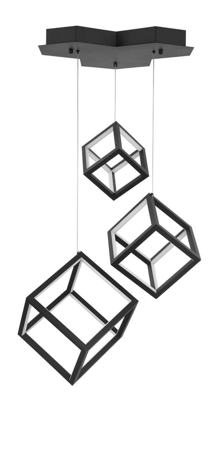 Suspension Gabbia noire, H 156 cm