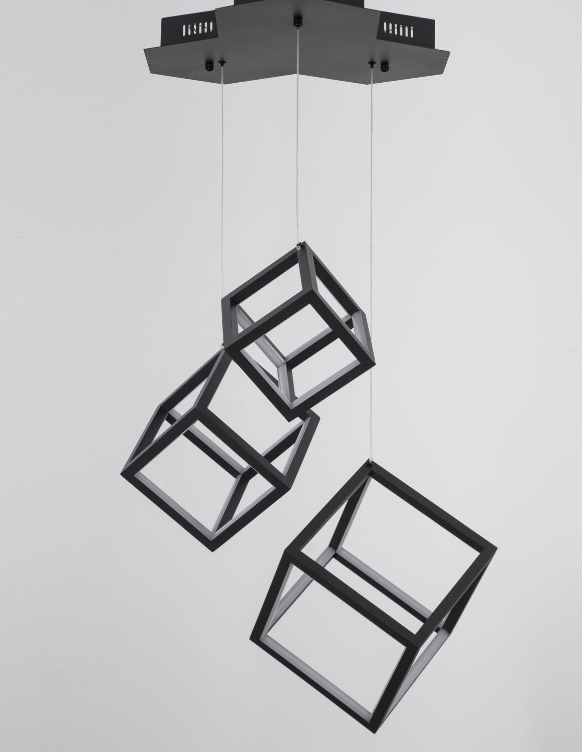 Suspension Gabbia noire, H 156 cm