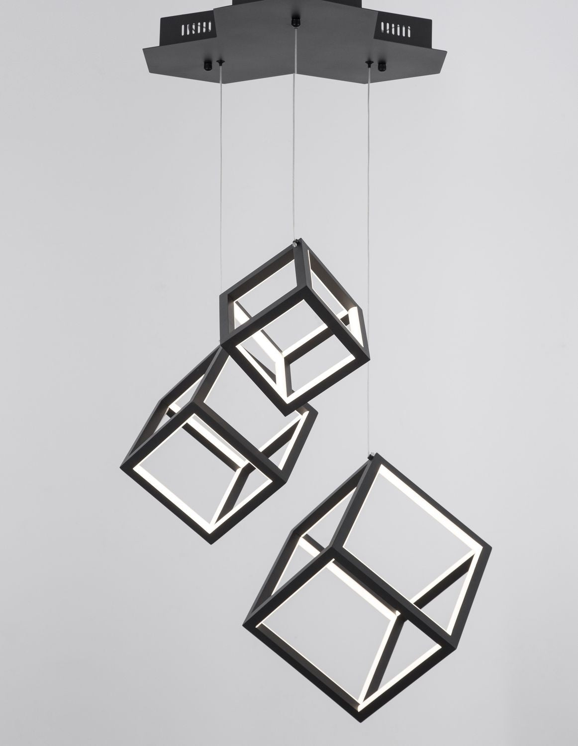 Suspension Gabbia noire, H 156 cm