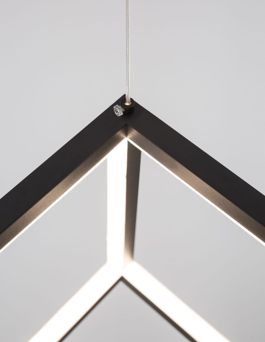 Suspension Gabbia noire, H 190 cm