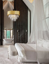 Suspension Magnolia 6 lumières dorée, cristal (9824075)