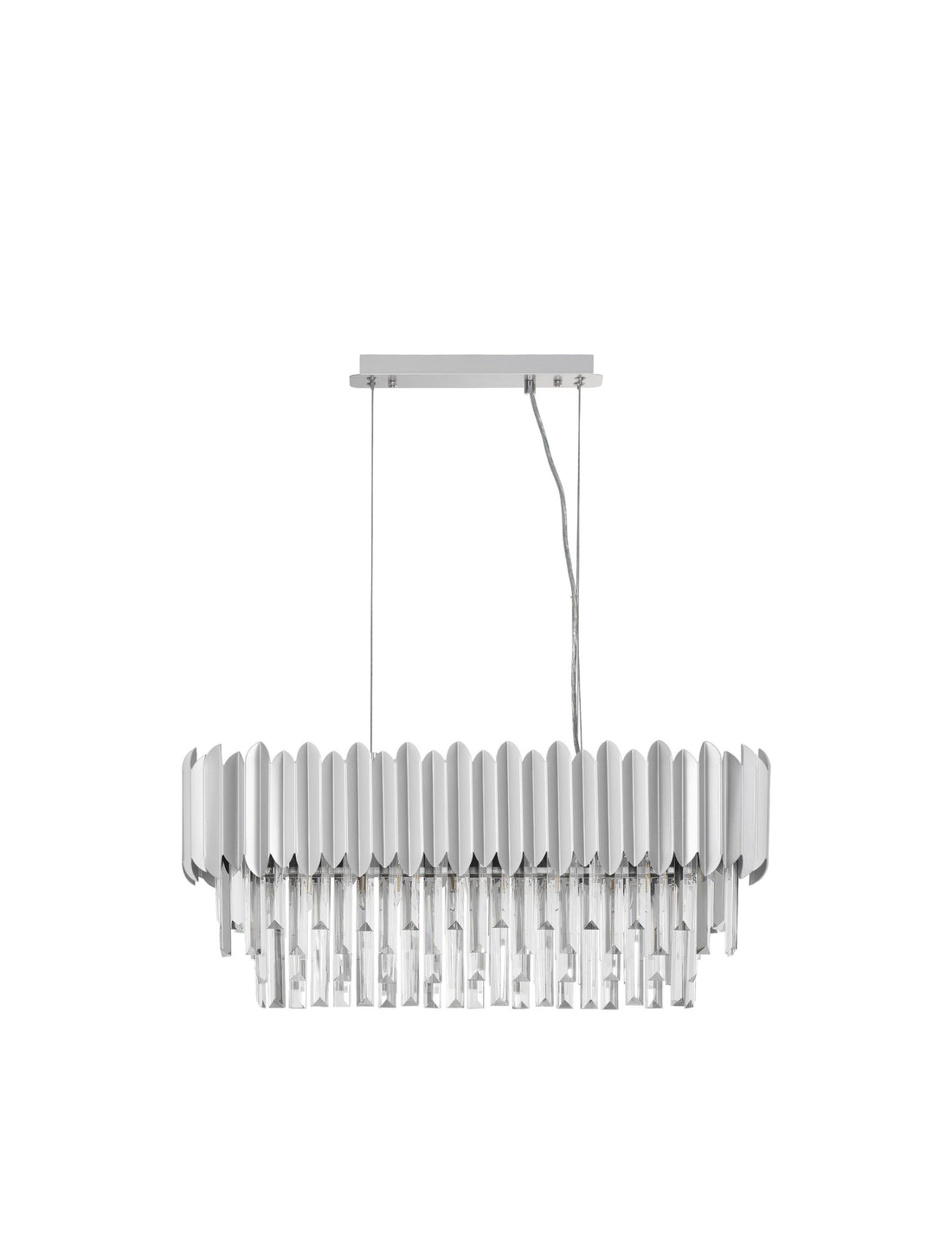Suspension Magnolia 5 lumières chromée, cristal