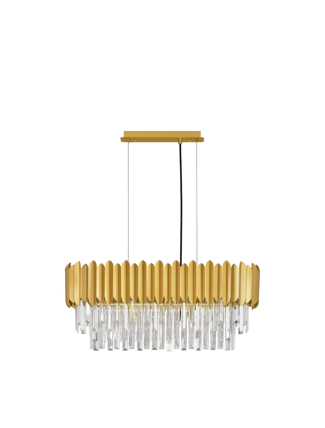 Suspension Magnolia 5 lumières dorée, cristal (9824077)