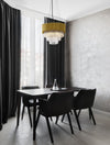 Suspension Magnolia 5 lumières dorée, cristal (9824080)
