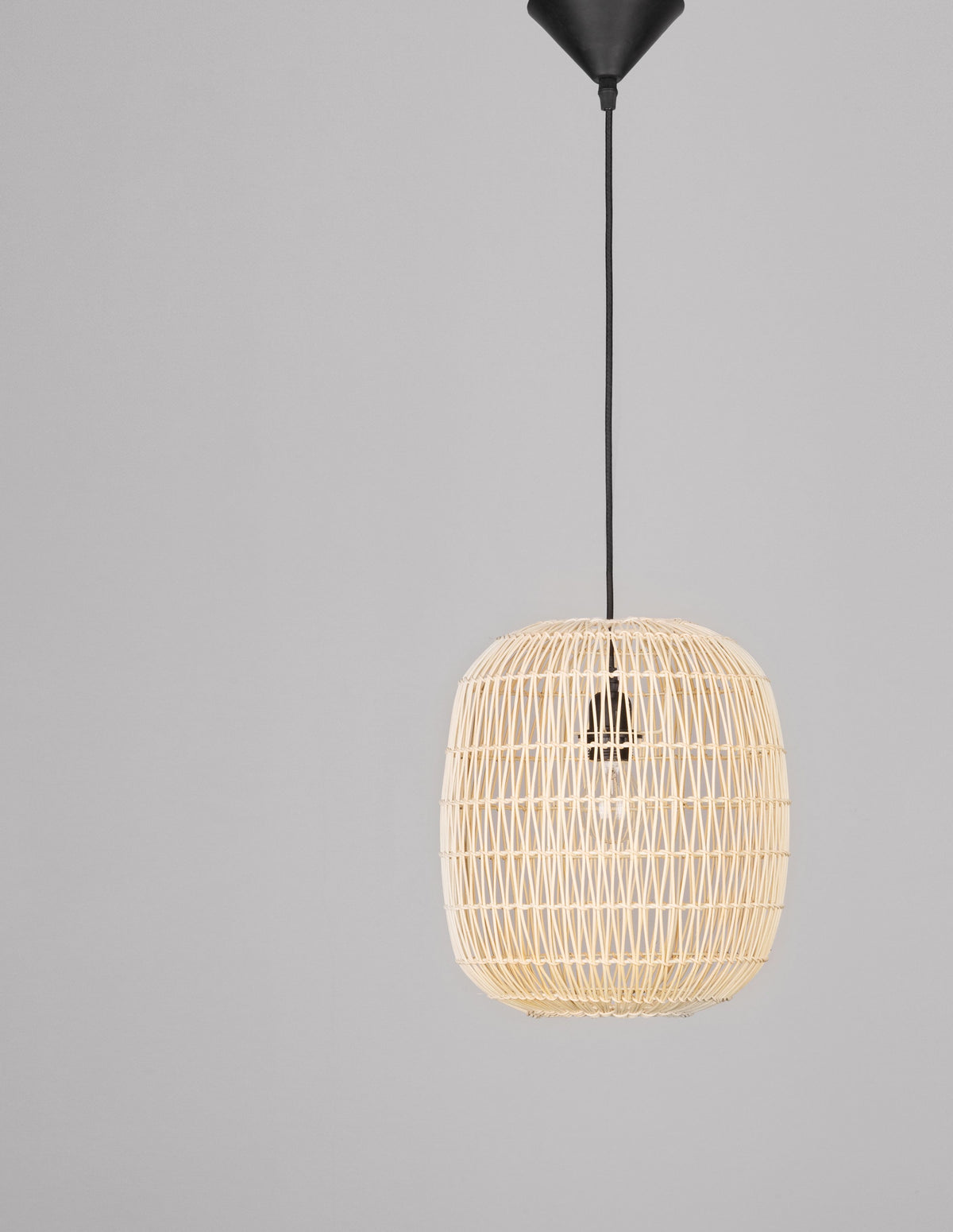 Suspension Melody beige, rotin, H 215 cm