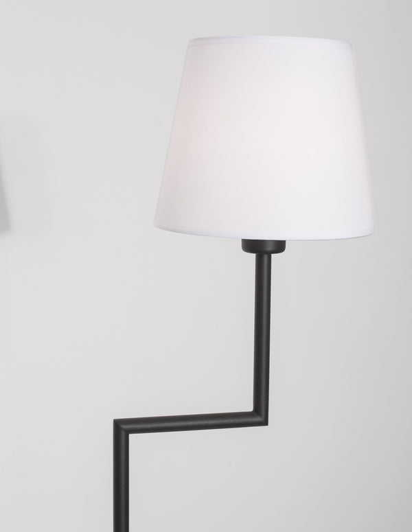 Lampadaire Savona noir, tissu