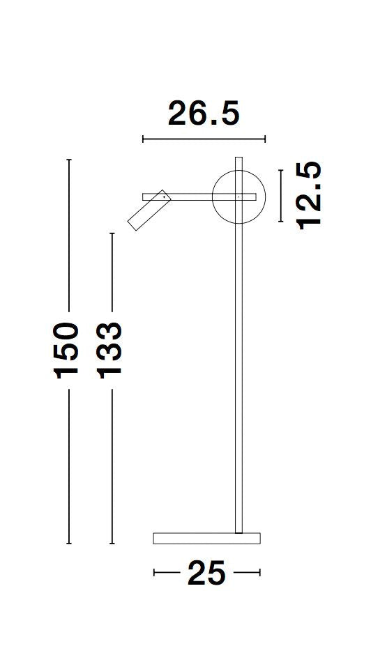 Lampadaire Joline noir, verre