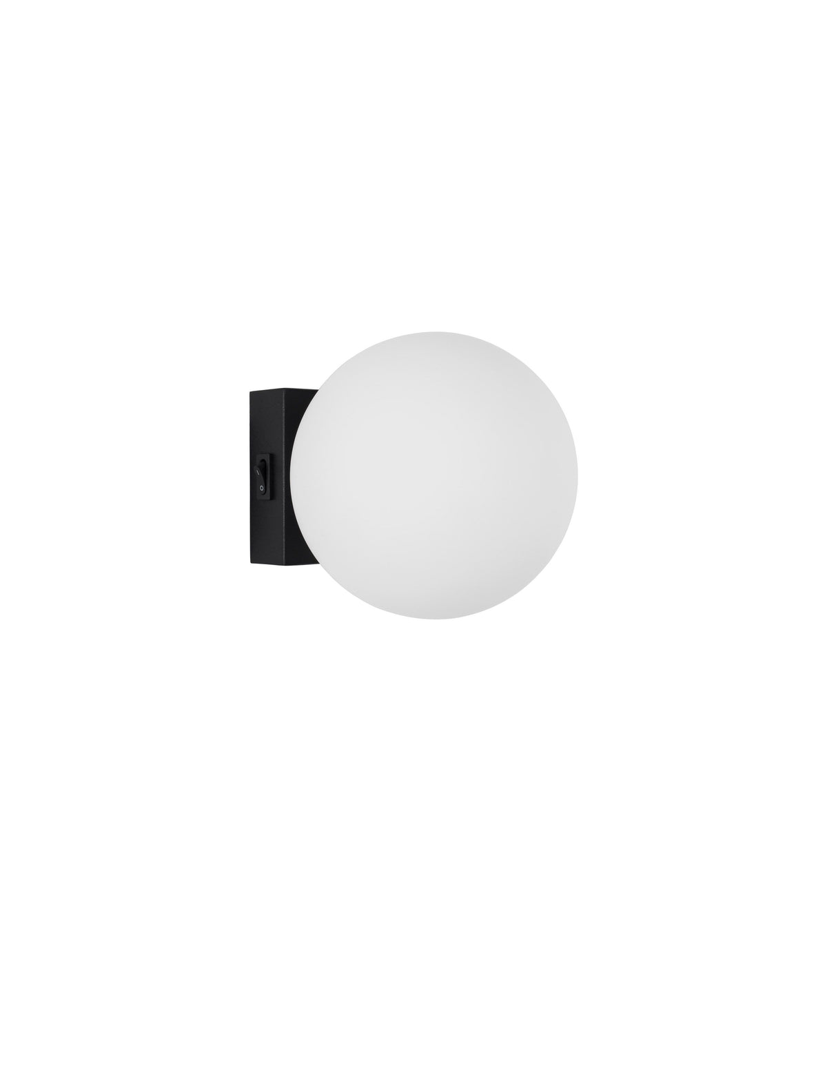 Applique murale Joline noire, verre, H 14,5 cm