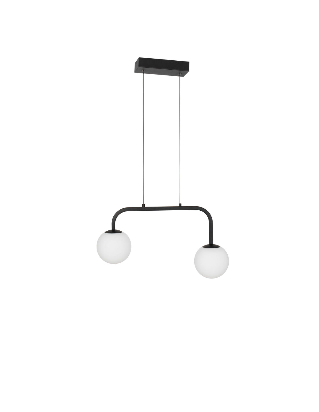Suspension Joline noire, verre, H 115 cm