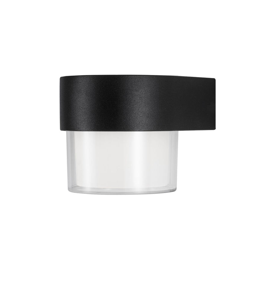 Produit isolé sur fond blanc, capot noir et cylindre en verre transparent