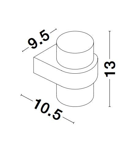 Applique extérieure Darf noire, H 13 cm
