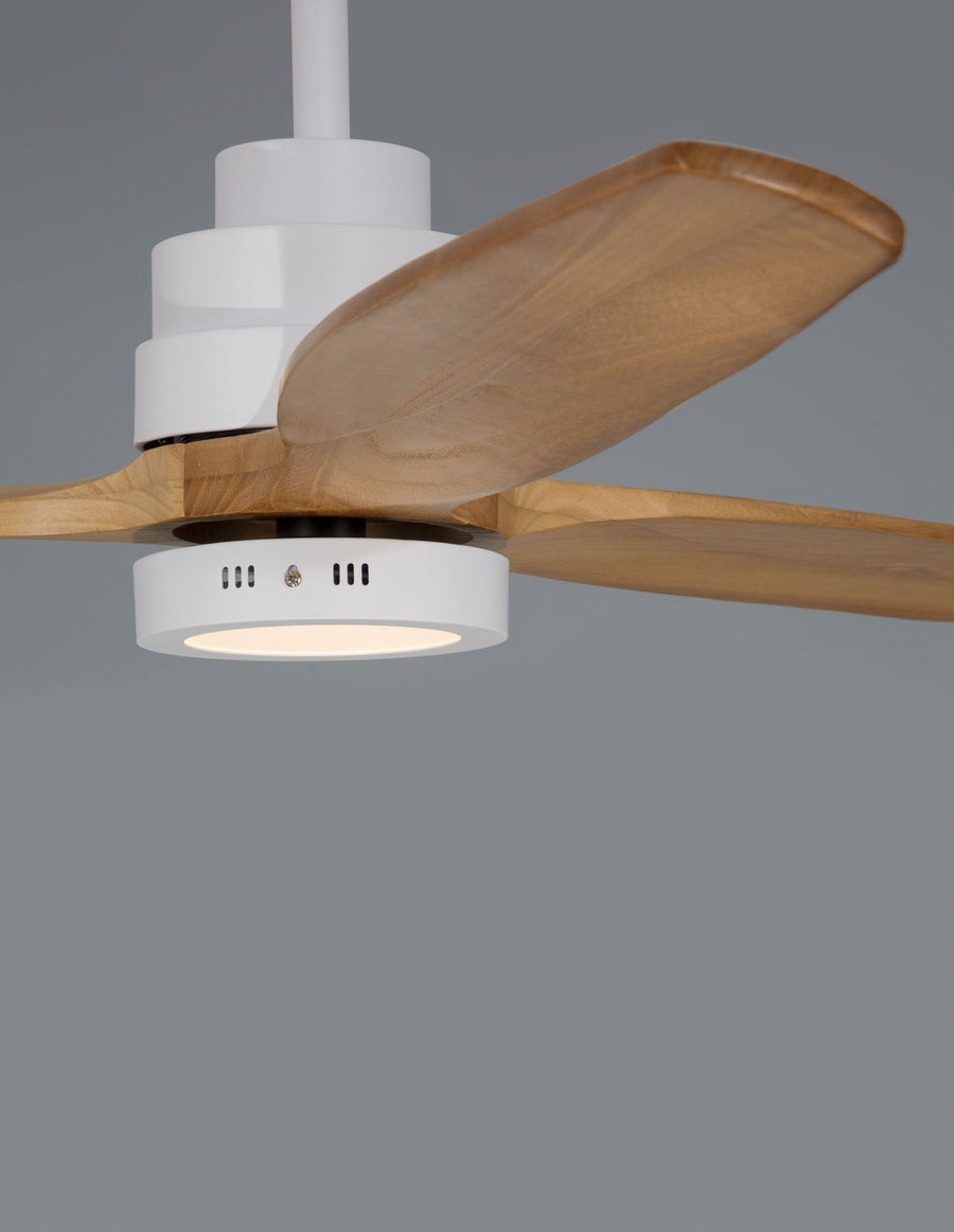Ventilateur de plafond lumineux Nature blanc, verre
