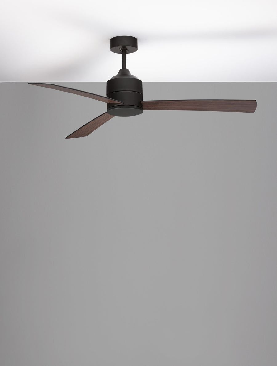 Ventilateur de plafond lumineux Axel noir, bois