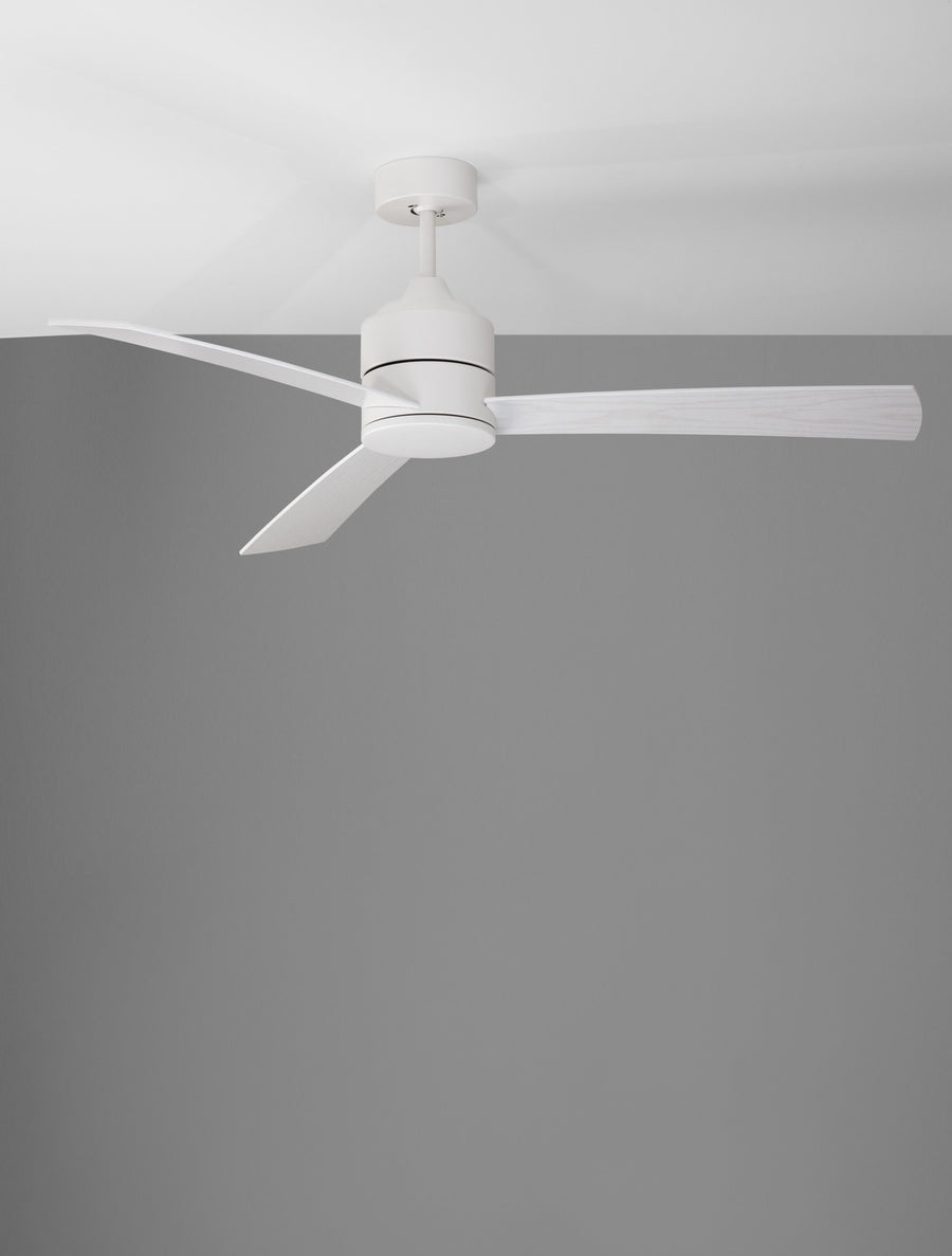 Ventilateur de plafond lumineux Axel blanc, bois