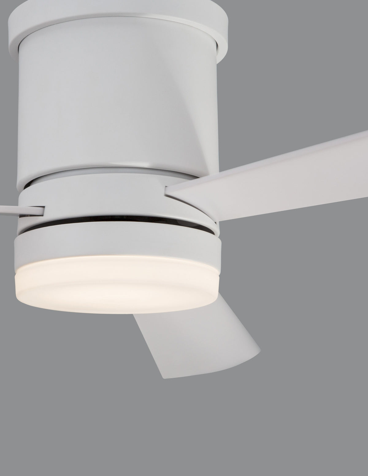 Ventilateur de plafond lumineux Silky blanc, verre