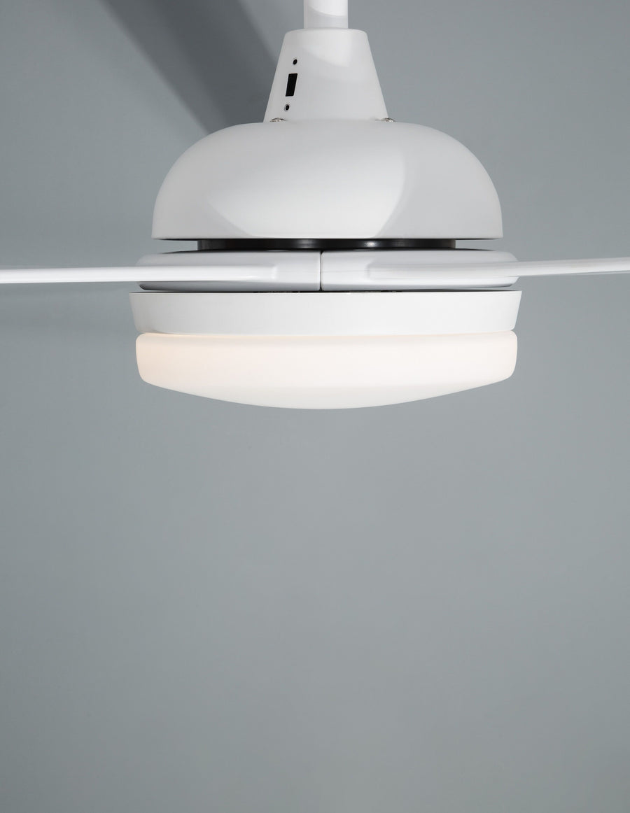 Ventilateur de plafond lumineux Flow blanc, verre