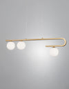 Suspension Cantona 3 lumières dorée, verre (9960615)