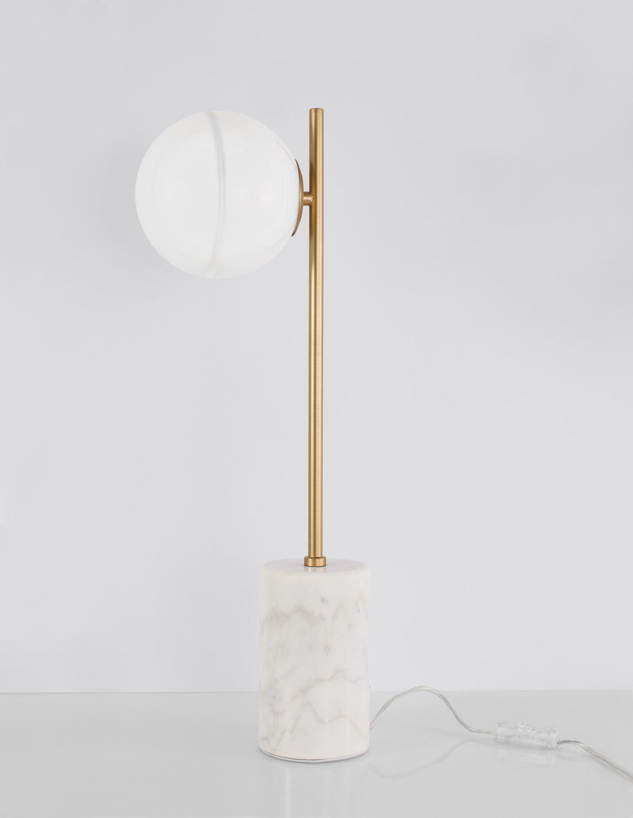 Lampe à poser Cantona dorée, verre