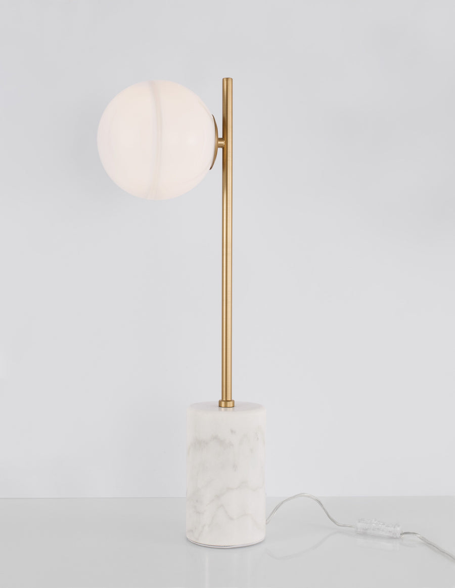 Lampe à poser Cantona dorée, verre