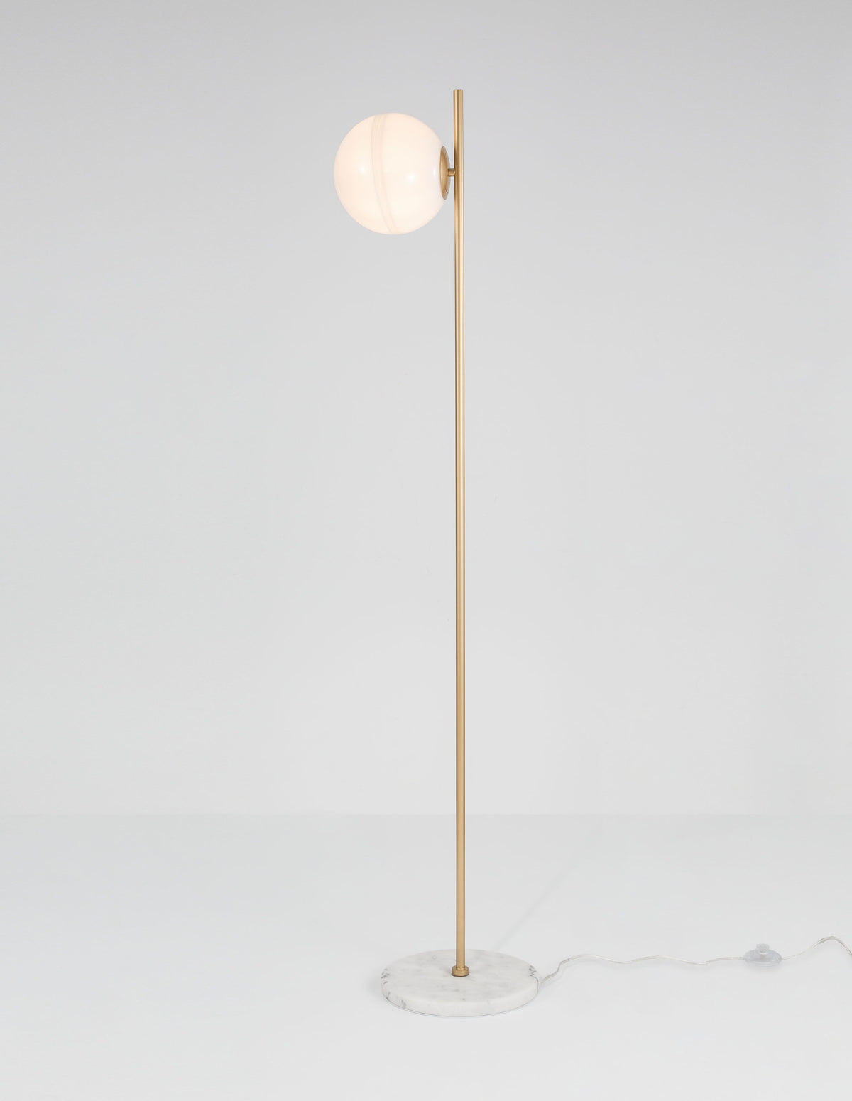 Lampadaire Cantona doré, verre