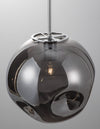 Suspension Mayan chromée, verre, H 120 cm
