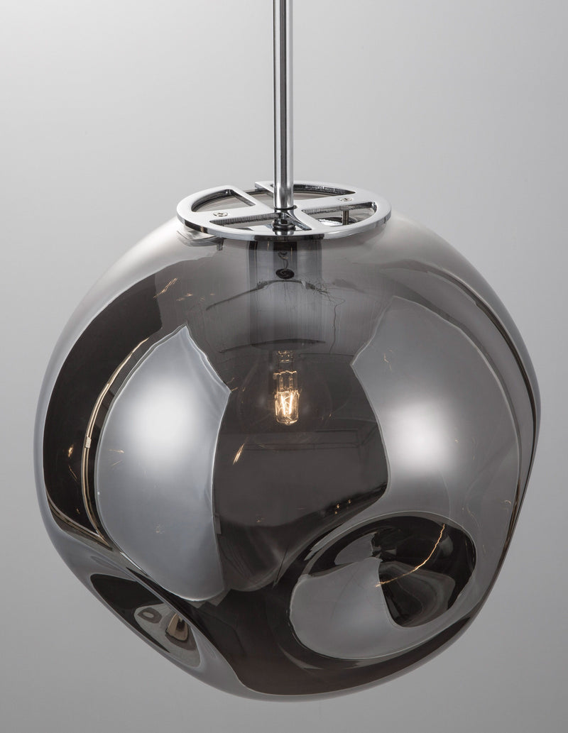 Suspension Mayan chromée, verre, H 120 cm