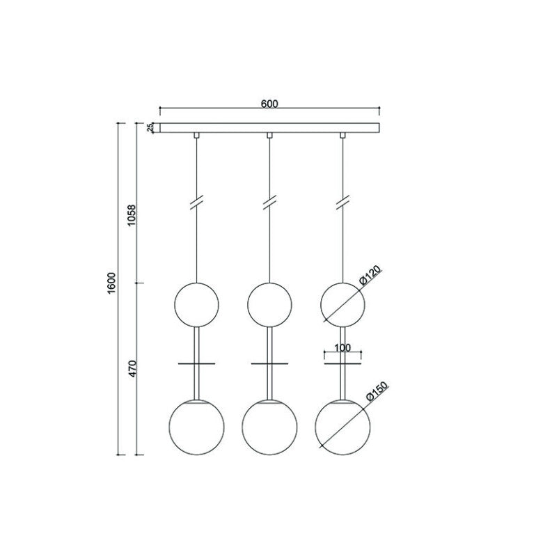Suspension luminaire OIO A 3L