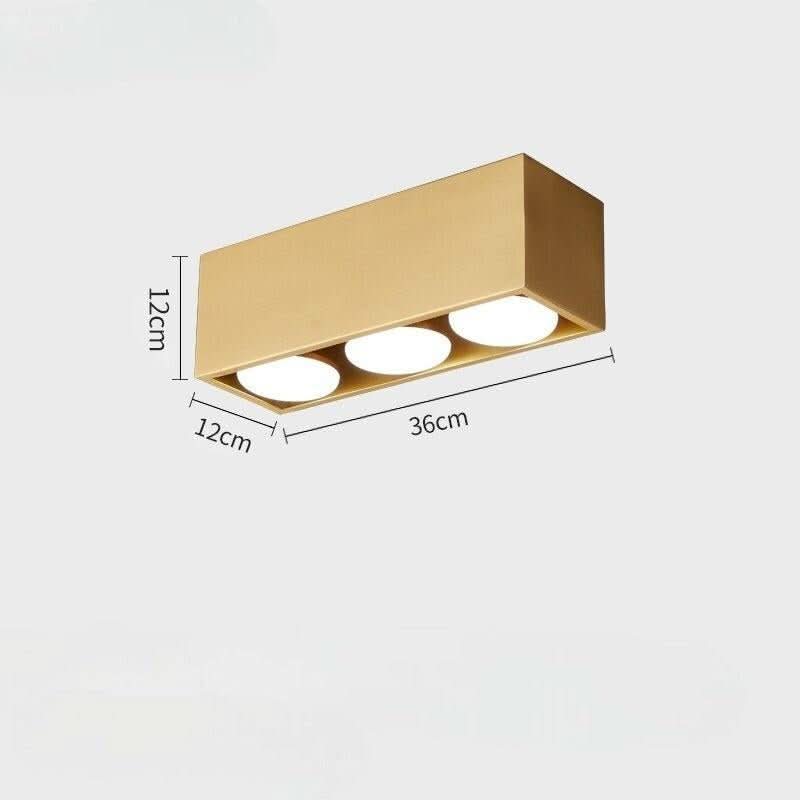 Dimensions plafonnier Zephyr Sky 3 lumières : doré 36 x 12 x 12 cm – Designix.fr