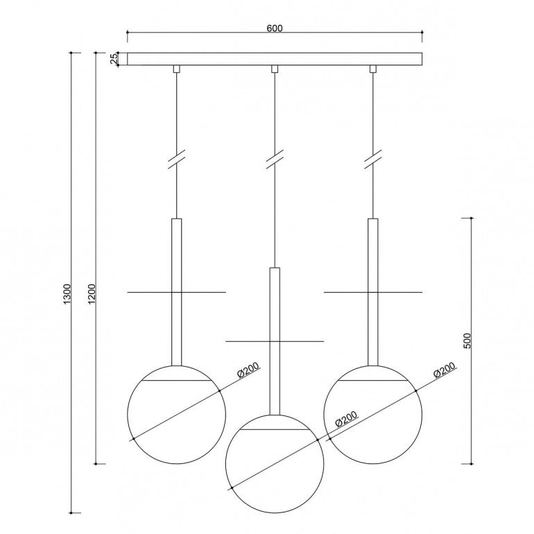 Suspension luminaire PLAAT A 3L