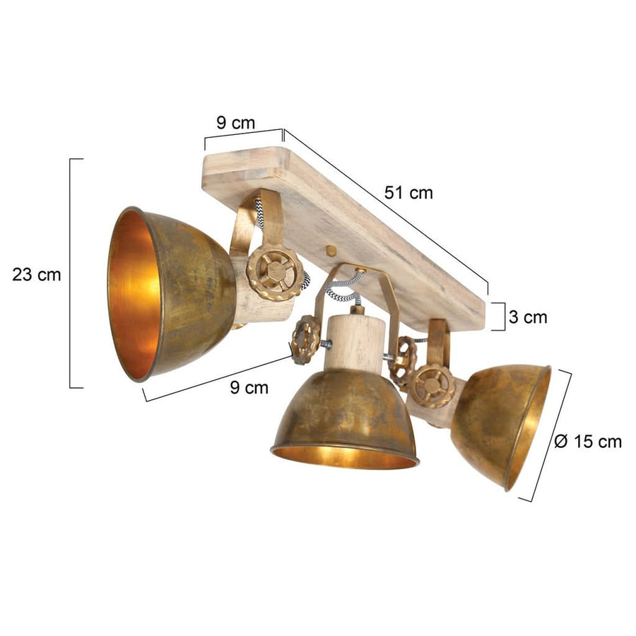 Plafonnier Gearwood 2133BR Bronze | Designix - - https://designix.fr