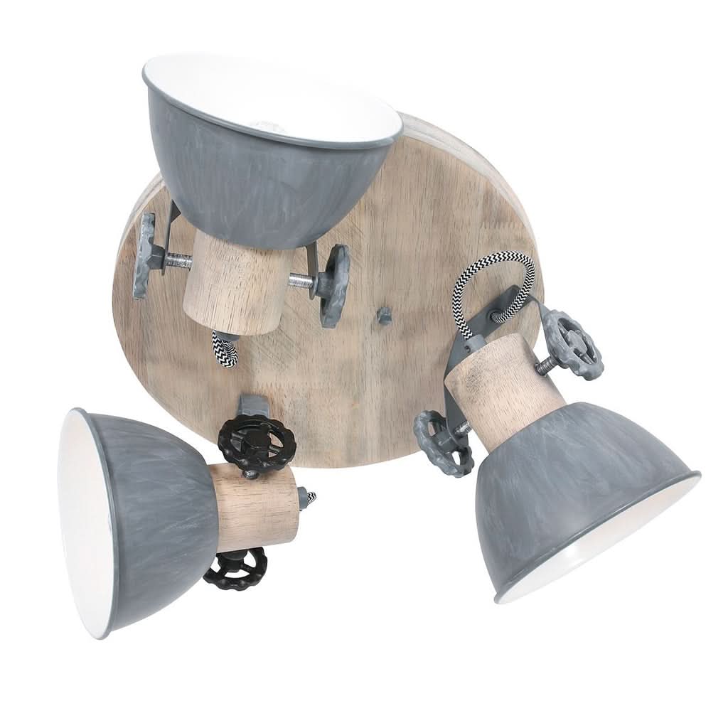 Plafonnier Bois Gris Gearwood | Designix - Plafonnier - https://designix.fr