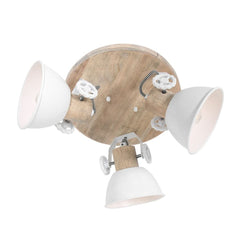 Plafonnier Indus en Bois Blanc