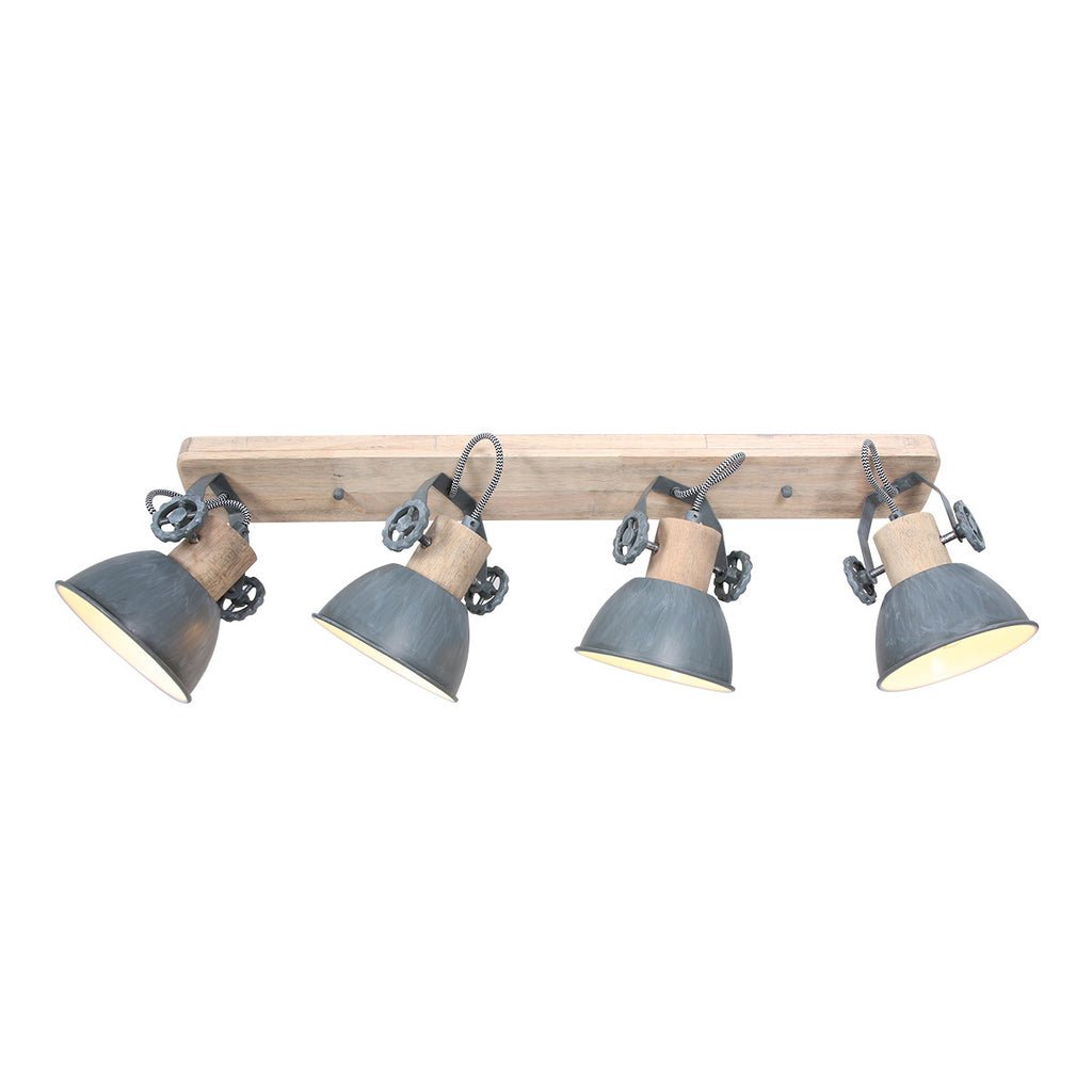 Plafonnier 4 Spots Bois Métal | Jara - Designix Plafonnier
