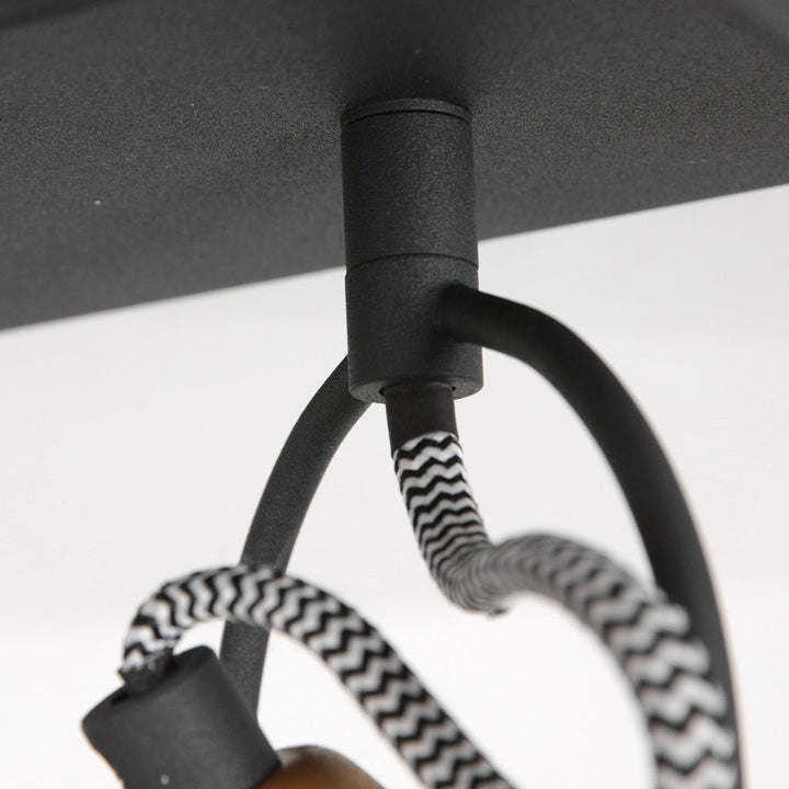 Plafonnier Contemporain Noir Doré | Zina - Designix Plafonnier