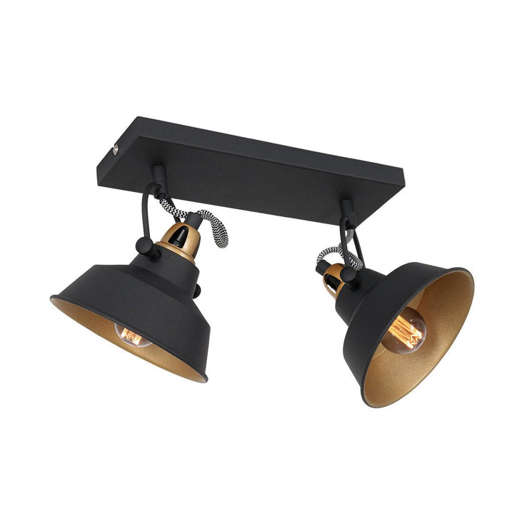 Plafonnier Contemporain Noir Doré | Zina - Designix Plafonnier
