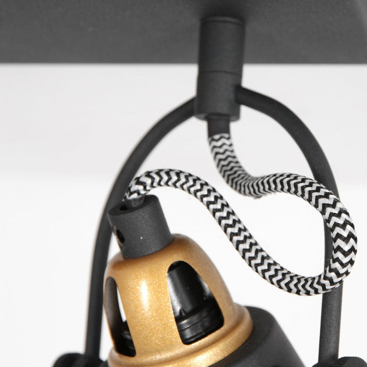 Plafonnier Contemporain Noir Doré | Zina - Designix Plafonnier