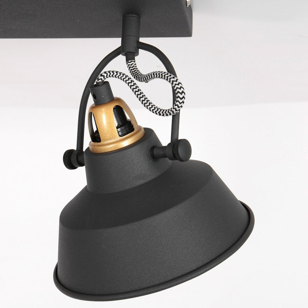 Plafonnier Contemporain Noir Doré | Zina - Designix Plafonnier