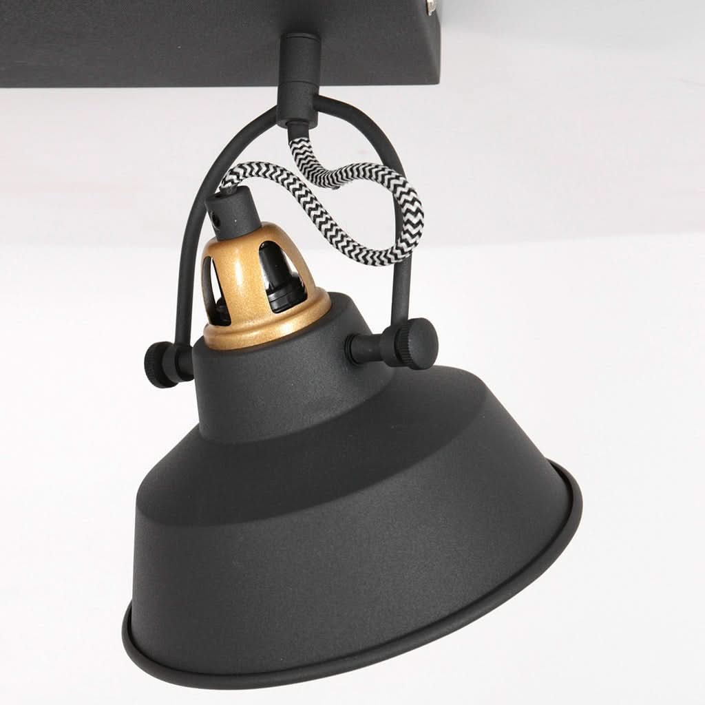 Plafonnier Contemporain Noir Doré | Zina