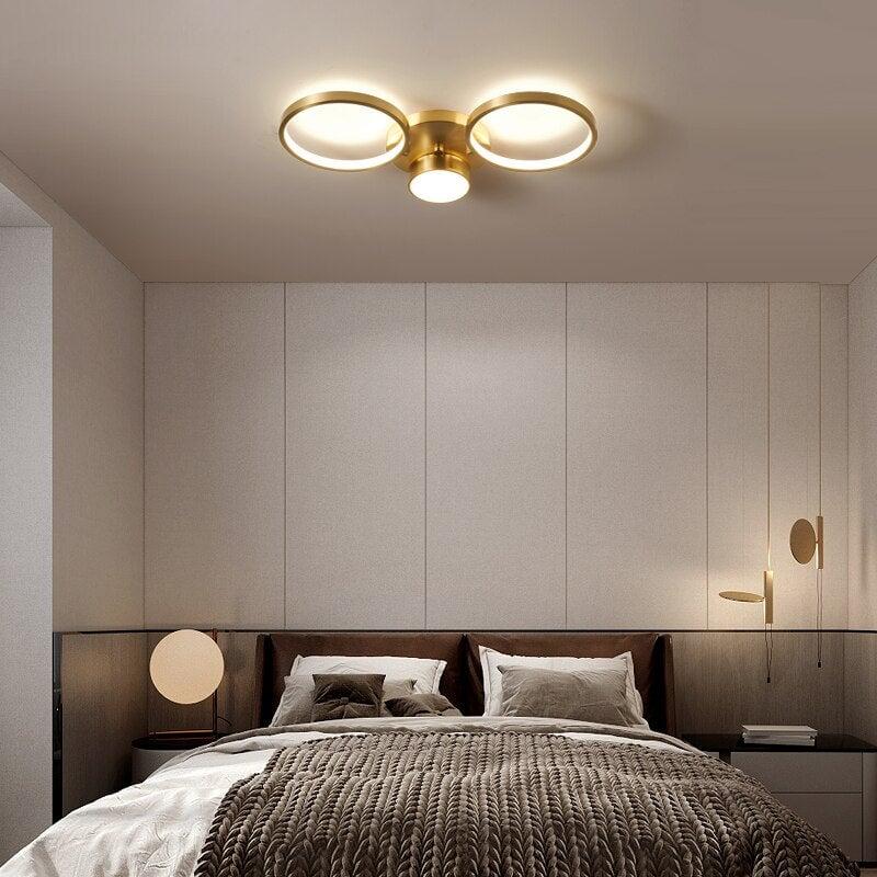 Plafonnier Cuivre | Celestia Lux - Designix Plafonnier 2 Lumières | 50 x 20cm