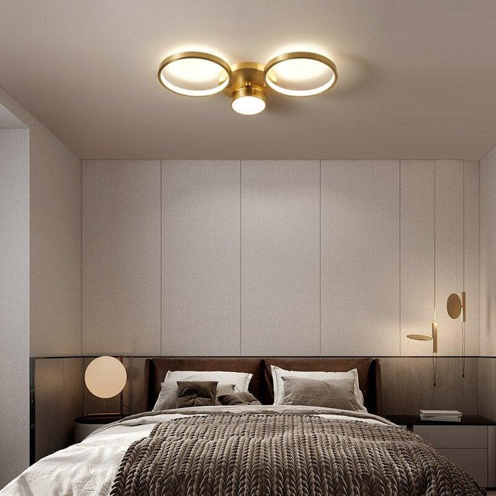 Plafonnier Cuivre | Celestia Lux - Designix Plafonnier 2 Lumières | 50 x 20cm