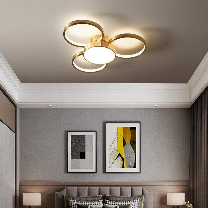 Plafonnier Cuivre | Celestia Lux - Designix Plafonnier 2 Lumières | 50 x 20cm