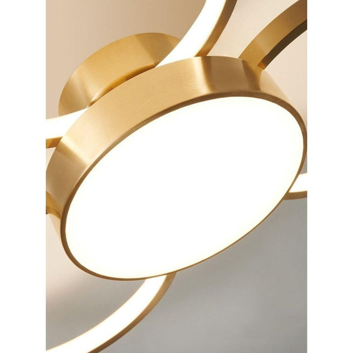 Plafonnier Cuivre | Celestia Lux - Designix Plafonnier 2 Lumières | 50 x 20cm