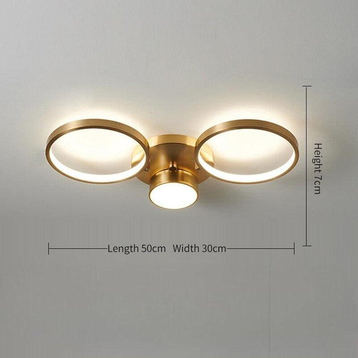 Plafonnier Cuivre | Celestia Lux - Designix Plafonnier 2 Lumières et une petites | 50 x 30 cm