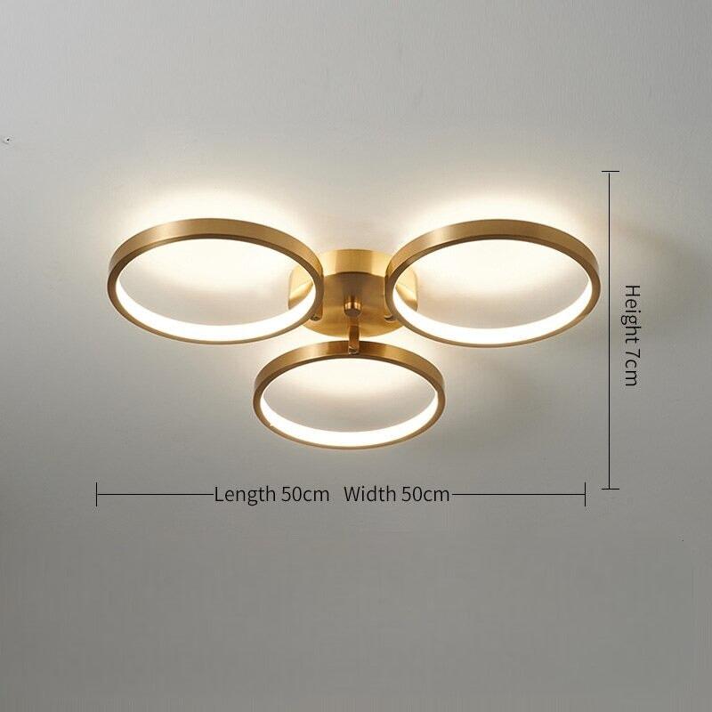 Plafonnier Cuivre | Celestia Lux - Designix Plafonnier 3 Lumières | 50 x 50cm