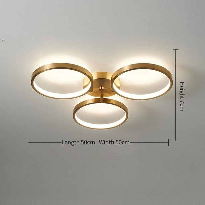 Plafonnier Cuivre | Celestia Lux - Designix Plafonnier 3 Lumières | 50 x 50cm