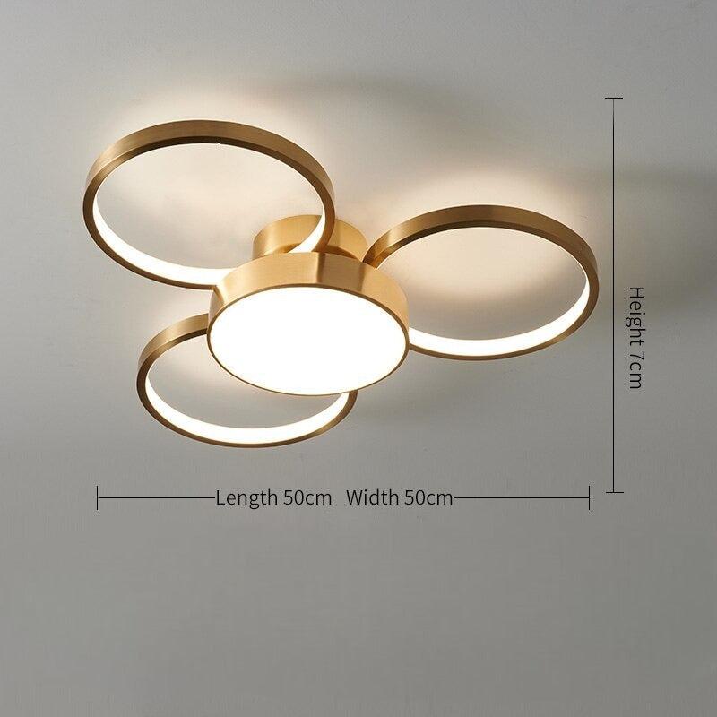 Plafonnier Cuivre | Celestia Lux - Designix Plafonnier 4 Lumières | 50 x 50cm