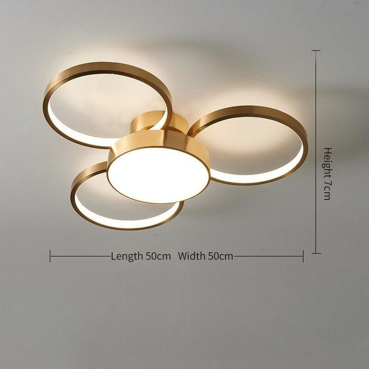 Plafonnier Cuivre | Celestia Lux - Designix Plafonnier 4 Lumières | 50 x 50cm