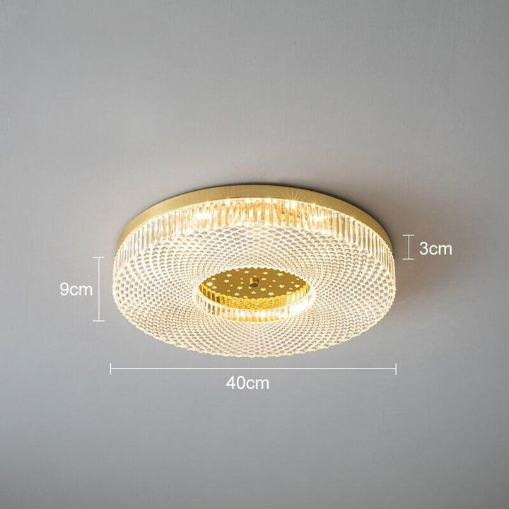 Plafonnier Cuivre Rond | Soirée Étoilée | Designix - Plafonnier Doré | Diamètre 40cm - https://designix.fr/